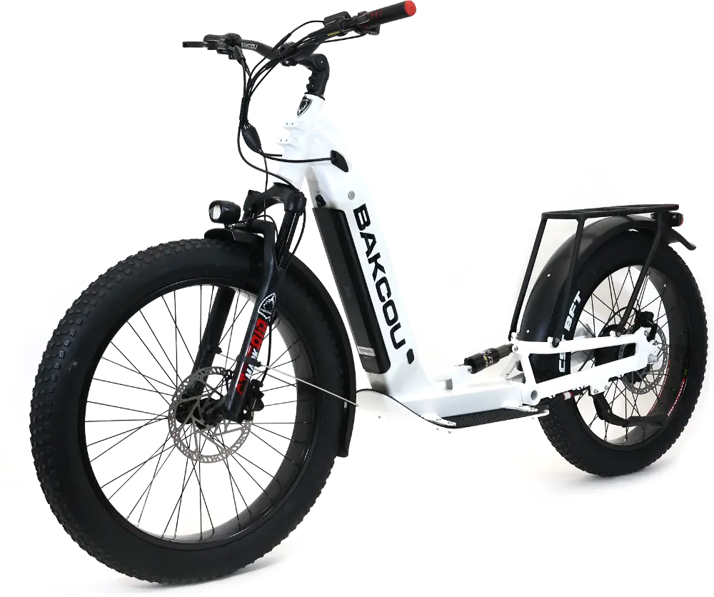 Bakcou Grizzly Electric Scooter - Gloss White-1