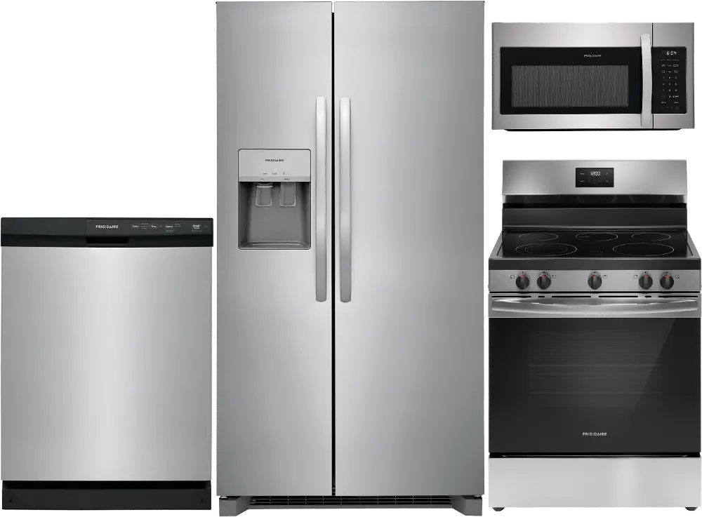 FRG-2623-S/S-ELEPKG Frigidaire 4 Piece Electric Kitchen Appliance Package - Stainless Steel-1