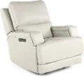 Rushton White Leather Power Rocker Recliner
