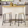 MUTD7DIV Mull Ivory Upholstered Counter Height Stool - Set of 2