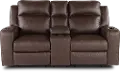Lavenhorne Granite Dark Brown Reclining Loveseat with Center Console