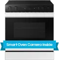 NSE6DB870012 Samsung Bespoke 6.3 Cu Ft Electric Range with Smart Oven Camera - White Glass