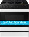 NSG6DB870012 Bespoke Smart 6.0 Cu Ft Gas Range with Smart Oven Camera - White Glass