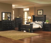 Classic Black 6 Piece Queen Bedroom Set - Torreon