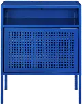 Ember Blue Metal Nightstand