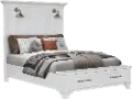 Marina White Queen Storage Bed