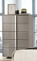 Sinistra Glossy Beige Chest of Drawers