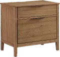 Cyrus Almond Brown 2-Drawer Nightstand