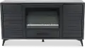 Malibu Black 64 Fireplace TV Stand