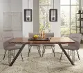 Reese Natural Acacia and Taupe 5 Piece Dining Set