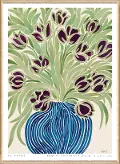 Tulips II Framed Glass Wood Art