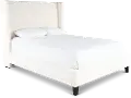 Angel Ivory White Queen Upholstered Bed