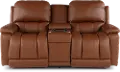 X49-530/W2/CB/LB193077 Greyson Caramel Power Reclining Loveseat with Headrest and Lumbar