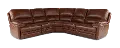 David Pecan 5-Piece Power Reclining Sectional with Power Headrest and Lumbar