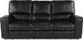 Rockford Black Power Reclining Sofa with Power Headrest