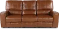 Rockford Saddle Brown Power Reclining Sofa with Power Headrest