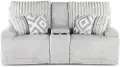 Mondo Silver Manual Reclining Console Loveseat