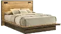 C0306-PR-BED-5/0 Pine Row Natural and Brown Queen Platform Bed