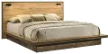 C0306-PR-BED6/6 Pine Row Natural and Brown King Platform Bed