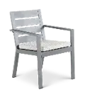 Gibraltar Gray and Beige Patio Dining Chair