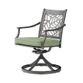 AAM01201P03 Thurston Gray and Green Patio Swivel Dining Chair