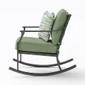 AAR01021P02 Thurston Gray and Green Patio Rocker