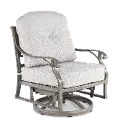 Macan Gray and Off-White High Back Club Swivel Glider