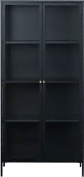 Carmel Black Metal and Glass 75-Inch Tall Cabinet