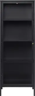 Carmel Black Metal and Glass 63-Inch Tower Cabinet