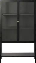 Carmel Black Metal & Glass 63-Inch High Cabinet