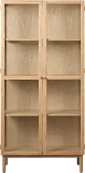 Elsa Natural Oak 75 Inch Glass Panel Cabinet