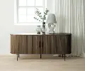 Nola Brown Oak 71 Sideboard with Sliding Panel Doors