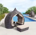 Sant’Agata Brown Outddor Daybed with Canopy
