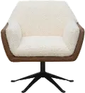 Ada Brown and White Swivel Accent Chair