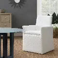 Mariana White Stain-Resistant Upholstered Dining Armchair