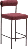Ginosa Red Shearling Counter Stool
