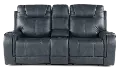 Conway Slate Gray Power Reclining Loveseat with Audio Console