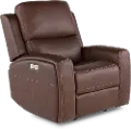 Linden Burnt Umber Power Recliner with Power Headrest