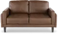 Guernsey Brown Leather Loveseat