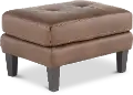 Guernsey Brown Leather Ottoman