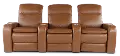 Vertex Sahara Brown Leather 3 Piece Power Reclining Home Theater Set