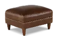Rigby Brown Leather Ottoman