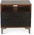 Santa Cruz Antique Bronze and Brown Nightstand