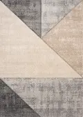 Folio 5 x 8 Neutral Carved Triangular Area Rug