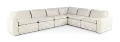 Oslo Off-White Leather 6 Piece Sectional