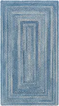 0377QS05000800400 Bambini 5 x 8 Blue Concentric Rectangle Area Rug