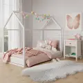 Little Seeds Skyler Off White Metal Montessori House Twin Bed