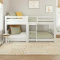 Birley White Twin Over Twin Low Wood Bunk Bed