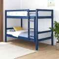 Adrian Navy Blue Wood Twin over Twin Bunk Bed