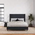Eveline Dark Blue Upholstered Queen Bed